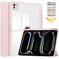 thumbnail image 1 of Allytechgroup Folio Stand Case for iPad Pro 13 inch M4 (2024) with Clear Transparent Back & Soft TPU Shockproof Frame Cover [Pencil Holder] [Auto Sleep/Wake] Smart Lightweight Trifold Shell, Rosegold, 1 of 10