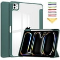 thumbnail image 1 of Allytechgroup Folio Stand Case for iPad Pro 13 inch M4 (2024) with Clear Transparent Back & Soft TPU Shockproof Frame Cover [Pencil Holder] [Auto Sleep/Wake] Smart Lightweight Trifold Shell, Darkgreen, 1 of 10