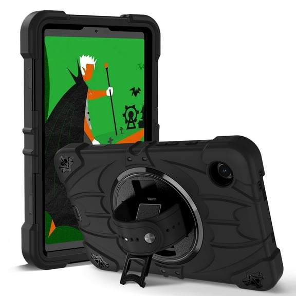 Allytechgroup for Samsung Galaxy A11(SM-X130/X135) 2025 Tablet 8.7 Inch & Tab A9 8.7 Inch 2023 Case with Stand, Heavy Duty Shockproof Case with Shoulder Strap For Women Men, Black
