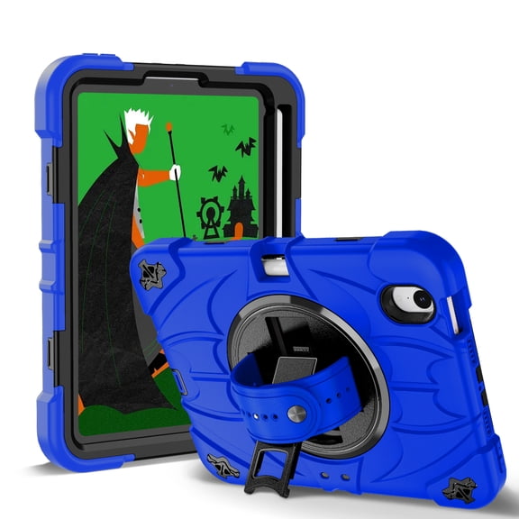 Allytechgroup For iPad Mini 7 (A17 Pro) 2024 & iPad Mini 6 (A15) 2021 Case with Stand, Heavy Duty Shockproof Case with Shoulder Strap For 8.3-inch iPad Mini 6th/7th Generation, Blue