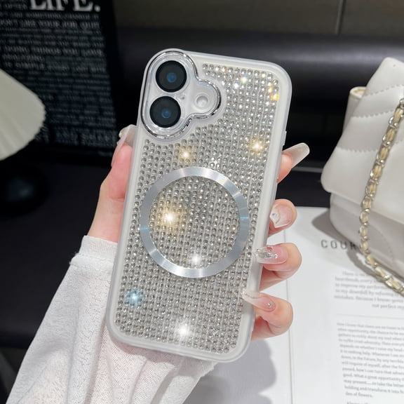 Allytechgroup For iPhone 11 Case 2024, with Wrist Strap Chain Women Girls Shockproof Bumper Protective Cover For iPhone 11, Silver