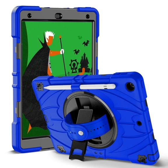 Allytechgroup ForiPad 10.2 Inch (2021/2020/2019 Model, 9/8/7 Generation) Case with Stand, Heavy Duty Shockproof Case with Shoulder Strap For Women Men, Blue
