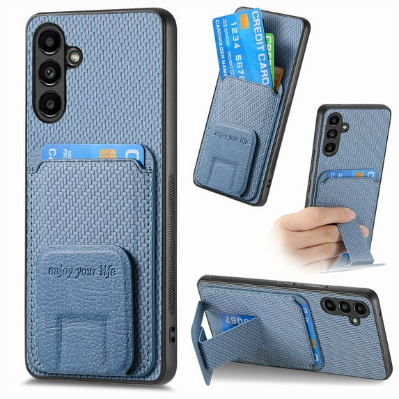 Allytechgroup Galaxy A13 5G Wallet Case with Card Holder, Hybrid TPU Back Cover Kickstand Bumper Anti-Scratch Slim Case Cover for Samsung Galaxy A13 5G, Blue