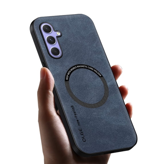 Allytechgroup Galaxy A14 5G Case, Magsafe Compatible Shockproof Vintage PU Leather Mangetic Back Cover Anti-Scratch Phone Case for Samsung Galaxy A14 5G, Blue