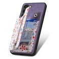 thumbnail image 1 of Allytechgroup Galaxy A15 Case with Card Holder, Floral Series Coin Zipper Pocket Compatible with Car Mount Stand Back Cover Wallet Phone Case for Samsung Galaxy A15, Purple, 1 of 9