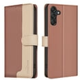 thumbnail image 1 of Allytechgroup Galaxy A15 Wallet Case, Stitching Color PU Leather RFID Blocking Cards Holder Magnetic Closure Shockproof Book Cover Case for Samsung Galaxy A15, Brown, 1 of 10