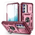 thumbnail image 1 of Allytechgroup Galaxy A16 5G Case, Phone Case for Samsung Galaxy A16 5G with 1pcs Screen Protector, Magnetic Ring Holder Kickstand, Sliding Camera Cover, Military Grade Protection, Pink+Winered, 1 of 11