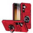 thumbnail image 1 of Allytechgroup Galaxy A16 5G Case with Screen Protector, Military Grade Shockproof [2 Cards Slot] Ring Holder Kickstand Compatible with Car Mount Bumper Phone Case for Samsung Galaxy A16 5G, Red, 1 of 7