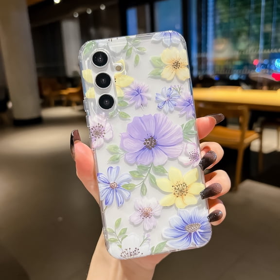 Allytechgroup Galaxy A26 5G Case Clear, Samsung A26 5G Cover, Fashion Flowers Design Slim Shell Back Cover Shockproof Anti-Scratch Bumper Luxury Phone Case for Samsung Galaxy A26 5G