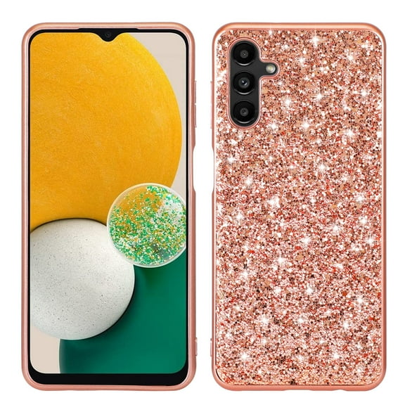 Allytechgroup Galaxy A26 5G Glitter Case, Soft Shell TPU Back Cover Bling Sparkle Shockproof Bumper Anti-Slip Gift for Girls Women Phone Case for Samsung Galaxy A26 5G, Rosegold