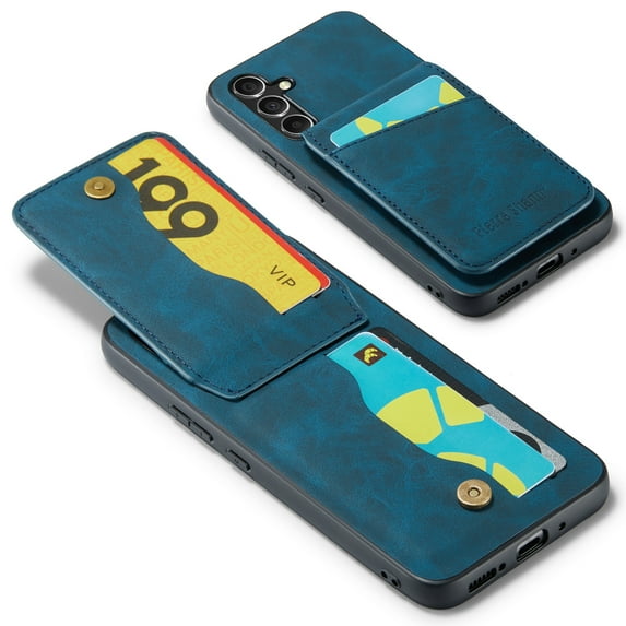 Allytechgroup Galaxy A34 5G Wallet Case, Premium PU Leather RFID Blocking Cards Slots Stand Drop Resistance Shockproof Bumper Retro Phone Case for Samsung Galaxy A34 5G, Blue