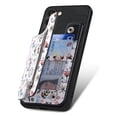thumbnail image 1 of Allytechgroup Galaxy A35 Case with Card Holder, Floral Series Coin Zipper Pocket Compatible with Car Mount Stand Back Cover Wallet Phone Case for Samsung Galaxy A35, Black, 1 of 9