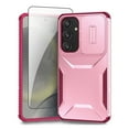 thumbnail image 1 of Allytechgroup Galaxy A35 Rugged Case with Screen Protector, Sliding Camera Lens Protector Bumper Shockproof Anti-Scratch Slim Phone Case Cover for Samsung Galaxy A35, Pink, 1 of 6