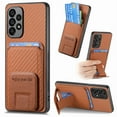 thumbnail image 1 of Allytechgroup Galaxy A52 5G Wallet Case with Card Holder, Hybrid TPU Back Cover Kickstand Bumper Anti-Scratch Slim Case Cover for Samsung Galaxy A52 5G, Brown, 1 of 8