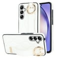 thumbnail image 1 of Allytechgroup Galaxy A54 5G Case with Keychain, Luxury Girly PU Leather Back Cover Bracket Stand Shockproof Bumper Drop Proof Phone Case Cover for Samsung Galaxy A54 5G, White, 1 of 8