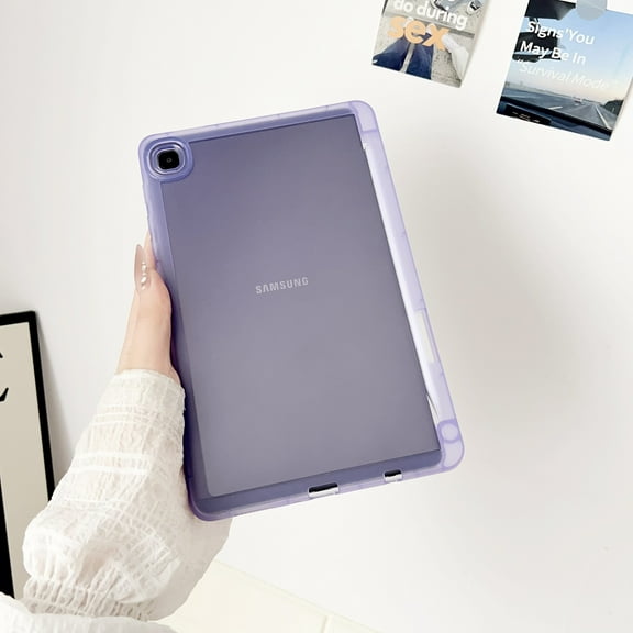 Allytechgroup Galaxy A7 Lite 8.7" Case, Ultra Slim Fit Shell Lightweight Translucent Pen Holder Shockproof Anti-Scratch Tablet Case Cover for Samsung Galaxy Tab A7 Lite 8.7" T220, Purple