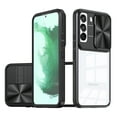 thumbnail image 1 of Allytechgroup Galaxy A73 5G Clear Case with Lens Protector, Anti-Yellow Hard Shell Acrylic Bumper Shockproof Rugged Phone Case for Samsung Galaxy A73 5G, Black, 1 of 6