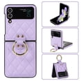 thumbnail image 1 of Allytechgroup Galaxy Flip 4 Case with Ring Holder Stand, Premium PU Leather Stylish Shockproof Anti-Scratch Portable Phone Case Cover for Samsung Galaxy Z Flip 4, Purple, 1 of 10