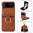 thumbnail image 1 of Allytechgroup Galaxy Flip 4 Case with Ring Holder Stand, Premium PU Leather Stylish Shockproof Anti-Scratch Portable Phone Case Cover for Samsung Galaxy Z Flip 4, Brown, 1 of 9