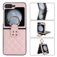 thumbnail image 1 of Allytechgroup Galaxy Flip 6 Case with Ring Holder Stand, Premium PU Leather Stylish Shockproof Anti-Scratch Portable Phone Case Cover for Samsung Galaxy Z Flip 6, Pink, 1 of 8