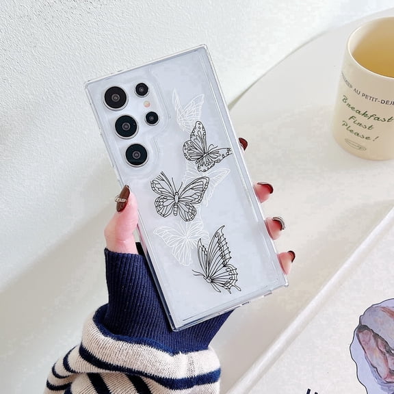 Allytechgroup Shockproof Anti-Scratch Slim Fit Black White Butterfly Soft TPU Soft Shell Cell Phone Case for Samsung Galaxy Note 20, Multicolor
