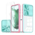 thumbnail image 1 of Allytechgroup Galaxy S20 FE 5G Clear Case with Tempered Glass Screen Protector, Sliding Camera Lens Protector Anti-Yellow Shockproof Rugged Slim Fit Shell Cover for Samsung Galaxy S20 FE, Skyblue, 1 of 7