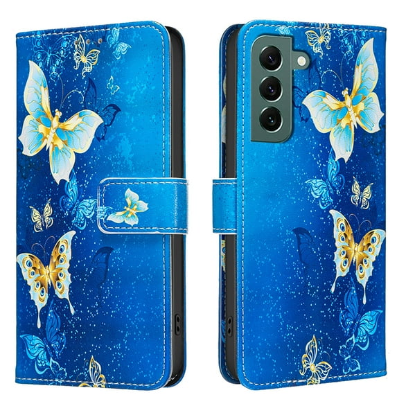 Allytechgroup Galaxy S22 Plus Case Wallet Cover with Card Holder, Flip PU Leather Phone Case for Samsung Galaxy S22 Plus with RFID Blocking, Kickstand & Magnetic Closure, Butterfly
