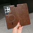 thumbnail image 1 of Allytechgroup for Galaxy S22 Ultra Wallet Case Compatible with MagSafe, PU Leather Folio Card Holder RFID Blocking Shockproof Flip Cover Hidden Closure Phone Case for Samsung Galaxy S22 Ultra, Coffee, 1 of 8