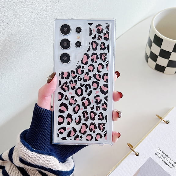 Allytechgroup Galaxy S23 Case Cover, Fashion Pattern Series Soft Shell Back Cover Shockproof Drop Protective Anti-Scratch Slim Phone Case for Samsung Galaxy S23, Coral Leopard