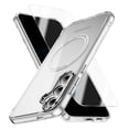 thumbnail image 1 of Allytechgroup Galaxy S23 Clear Case with Screen Protector, Not-Yellowing Anti-Scratch Magsafe Compatible Wireless Charging Shockproof Bumper Magnetic Case for Samsung Galaxy S23, Clear, 1 of 7