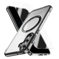 thumbnail image 1 of Allytechgroup Galaxy S23 Clear Case with Screen Protector, Not-Yellowing Anti-Scratch Magsafe Compatible Wireless Charging Shockproof Bumper Magnetic Case for Samsung Galaxy S23, Black, 1 of 7