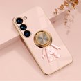 thumbnail image 1 of Allytechgroup Galaxy S23 FE Case with Stand, Cute Spacemen Design Plating Back Cover Slim Fit Bumper Shockproof Protective Phone Case for Samsung Galaxy S23 FE, Lightpink, 1 of 11