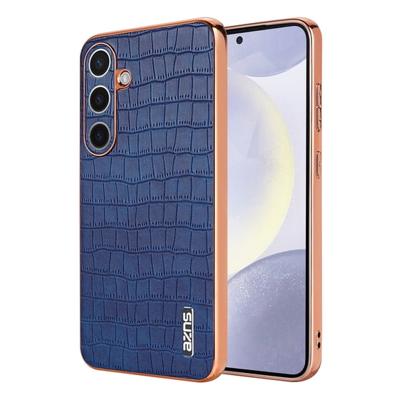 Allytechgroup Galaxy S23 FE Phone Case, Stylish Crocodile Pattern Slim Fit Shockproof Anti-Scratch Bumper Lightweight Case Cover for Samsung Galaxy S23 FE, Blue
