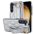 thumbnail image 1 of Allytechgroup Galaxy S23 Plus Case with Keychain, Luxury Girly PU Leather Back Cover Bracket Stand Shockproof Bumper Drop Proof Phone Case Cover for Samsung Galaxy S23 Plus, Silver, 1 of 8