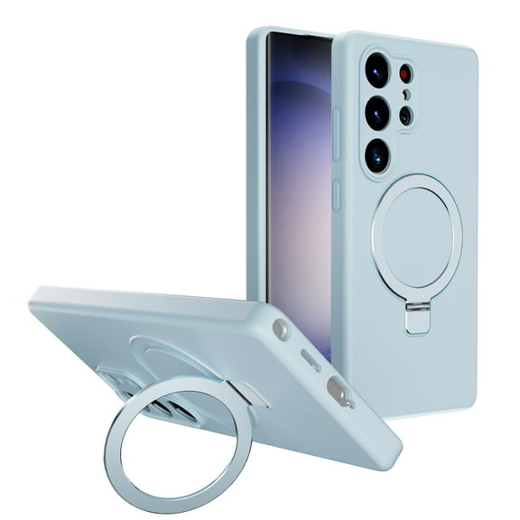 Allytechgroup for Galaxy S23+ Plus Case Ring Stand, Liquid Silicone Compatible with Magsafe Wireless Charging Support Anti-Scratch Bumper Shockproof Phone Case for Samsung Galaxy S23 Plus,Blue