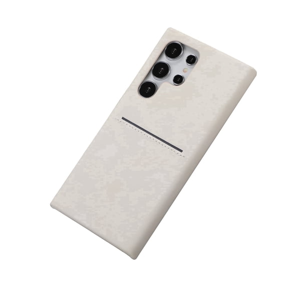 Allytechgroup Anti-Scratch Shockproof Slim Fit Bumper Protective Card Slots Back Cover Cell Phone Case for Samsung Galaxy S23 Ultra, White