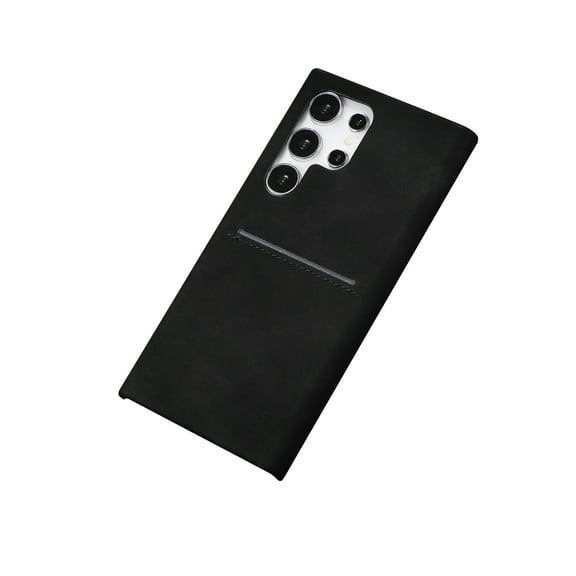 Allytechgroup Galaxy S23 Ultra Case Cover, Slim & Stylish Phone Case for Samsung Galaxy S23 Ultra, PU Leather Back Cover with Card Slot & Shockproof Protection, Black