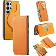 thumbnail image 1 of Allytechgroup Galaxy S23 Ultra Case Wallet, 2-in-1 Detachable Magnetic Back Cover Compatible with MagSafe Secure and Stylish Protection RFID Blocking Phone Case for Samsung Galaxy S23 Ultra, Yellow, 1 of 10