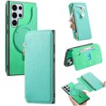 thumbnail image 1 of Allytechgroup Galaxy S23 Ultra Case Wallet, 2-in-1 Detachable Magnetic Back Cover Compatible with MagSafe Secure and Stylish Protection RFID Blocking Phone Case for Samsung Galaxy S23 Ultra, Green, 1 of 10