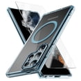 thumbnail image 1 of Allytechgroup Galaxy S23 Ultra Clear Case with Screen Protector, Not-Yellowing Anti-Scratch Magsafe Compatible Wireless Charging Shockproof Bumper Magnetic Case for Samsung Galaxy S23 Ultra, Blue, 1 of 7