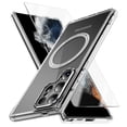 thumbnail image 1 of Allytechgroup Galaxy S23 Ultra Clear Case with Screen Protector, Not-Yellowing Anti-Scratch Magsafe Compatible Wireless Charging Shockproof Bumper Magnetic Case for Samsung Galaxy S23 Ultra, Clear, 1 of 7