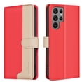 thumbnail image 1 of Allytechgroup Galaxy S23 Ultra Wallet Case, Stitching Color PU Leather RFID Blocking Cards Holder Magnetic Closure Shockproof Book Cover Case for Samsung Galaxy S23 Ultra, Red, 1 of 10