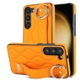 thumbnail image 1 of Allytechgroup Galaxy S24 Case with Keychain, Luxury Girly PU Leather Back Cover Bracket Stand Shockproof Bumper Drop Proof Phone Case Cover for Samsung Galaxy S24, Orange, 1 of 8