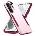 thumbnail image 1 of Allytechgroup Galaxy S24 Case with Screen Protector + Camera Lens Protector, HD Clear Tempered Glass Protector Military Grade Shockproof Dual Layers Hard Shell Case for Samsung Galaxy S24,Pink+Rose, 1 of 7