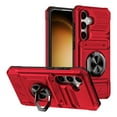thumbnail image 1 of Allytechgroup Galaxy S24 Case with Screen Protector, Military Grade Shockproof [2 Cards Slot] Ring Holder Kickstand Compatible with Car Mount Bumper Phone Case for Samsung Galaxy S24, Red, 1 of 7