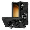 thumbnail image 1 of Allytechgroup Galaxy S24 Case with Screen Protector, Military Grade Shockproof [2 Cards Slot] Ring Holder Kickstand Compatible with Car Mount Bumper Phone Case for Samsung Galaxy S24, Black, 1 of 7