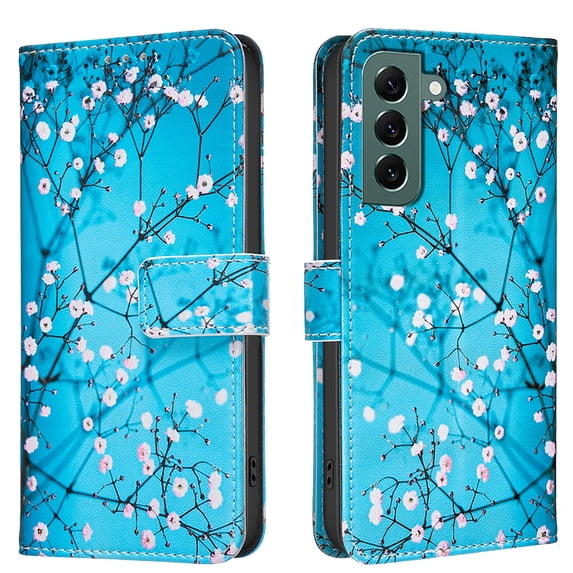 Allytechgroup Galaxy S24 Case Wallet Cover with Card Holder, Flip PU Leather Phone Case for Samsung Galaxy S24 with RFID Blocking, Kickstand & Magnetic Closure, Blossom