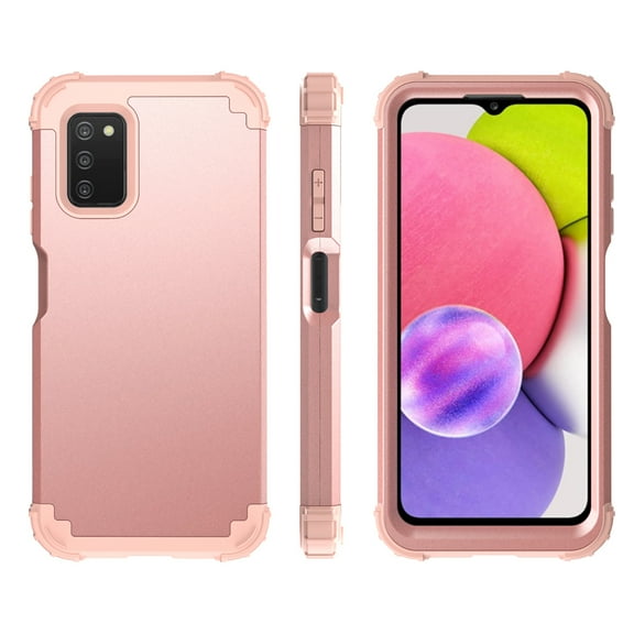 Allytechgroup Galaxy S24 FE Case,Rugged Military Grade Shockproof Bumper Dual Layers PC Anti-Scratch Case Cover for Samsung Galaxy S24 FE 6.7" - Rosegold