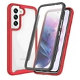 thumbnail image 1 of Allytechgroup Galaxy S24 FE Case with Screen Protector, Clear Rugged Hybrid Anti-Yellow Shockproof Full Body Protective Slim Fit Phone Case for Samsung Galaxy S24 FE - Red, 1 of 4