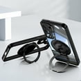 thumbnail image 1 of Allytechgroup Galaxy S24 FE Clear Case with Tempered Glass Lens Protector, Military Grade Shockproof Kickstand Anti-Yellow Anti-Scratch Bumper Phone Case Cover for Samsung Galaxy S24 FE, Black, 1 of 9